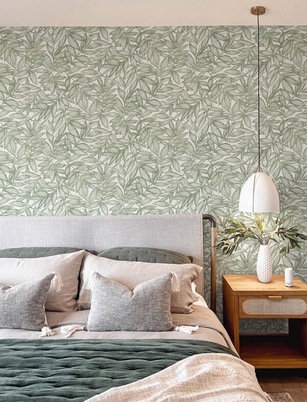 0093349 rhythmic sage leaf wallpaper