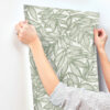 0093350 rhythmic sage leaf wallpaper