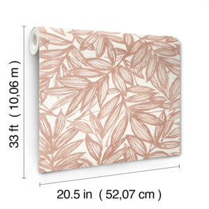 Rhythmic Coral Leaf Wallpaper