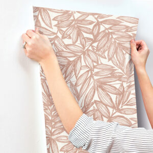 Rhythmic Coral Leaf Wallpaper