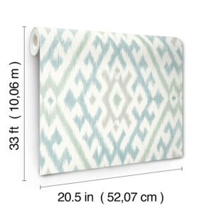 Solola Aqua Ikat Wallpaper