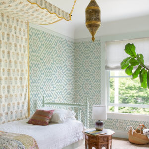 Solola Aqua Ikat Wallpaper