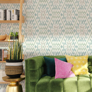 Solola Aqua Ikat Wallpaper