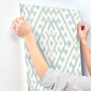 Solola Aqua Ikat Wallpaper