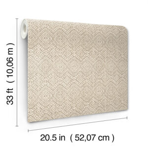 Gallivant Neutral Woven Geometric Wallpaper