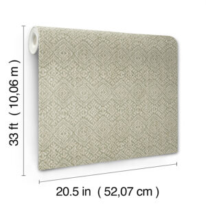 Gallivant Sage Woven Geometric Wallpaper