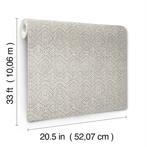 0093507 gallivant grey woven geometric wallpaper