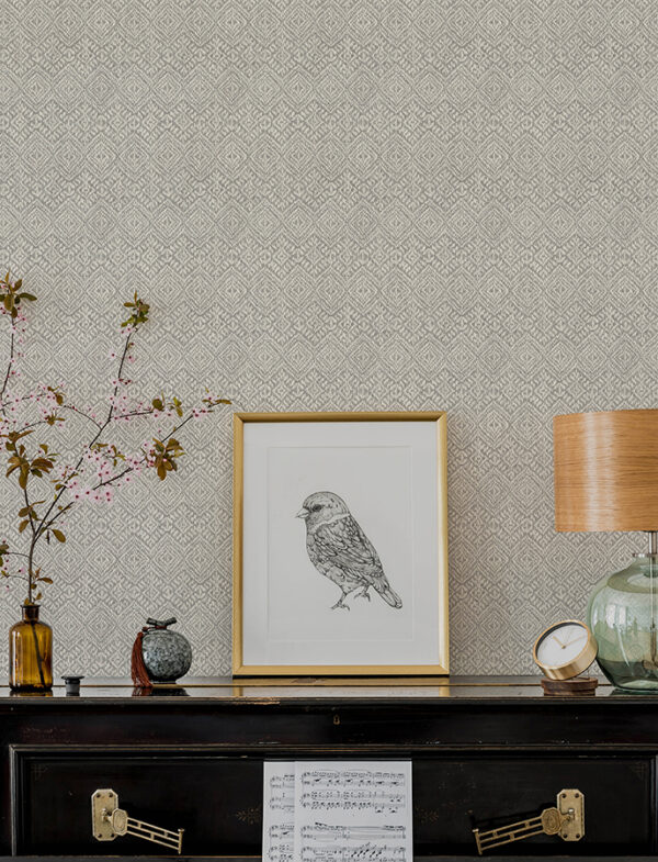 0093509 gallivant grey woven geometric wallpaper