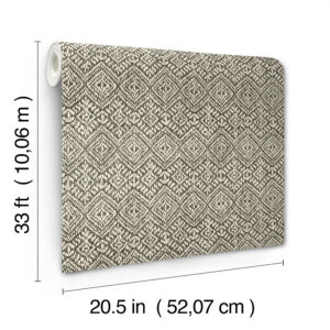 Gallivant Black Woven Geometric Wallpaper
