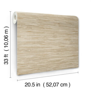 Exhale Light Brown Woven Faux Grasscloth Wallpaper