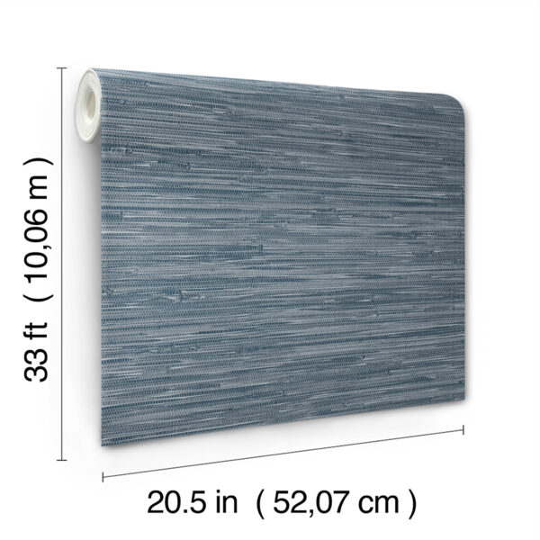 0093549 exhale indigo woven faux grasscloth wallpaper