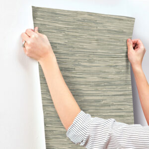 Exhale Moss Woven Faux Grasscloth Wallpaper