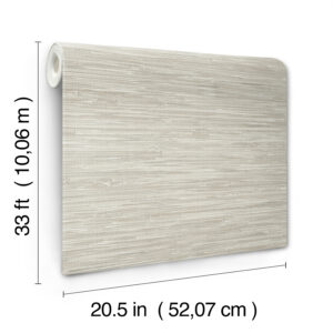 Exhale Light Grey Woven Faux Grasscloth Wallpaper