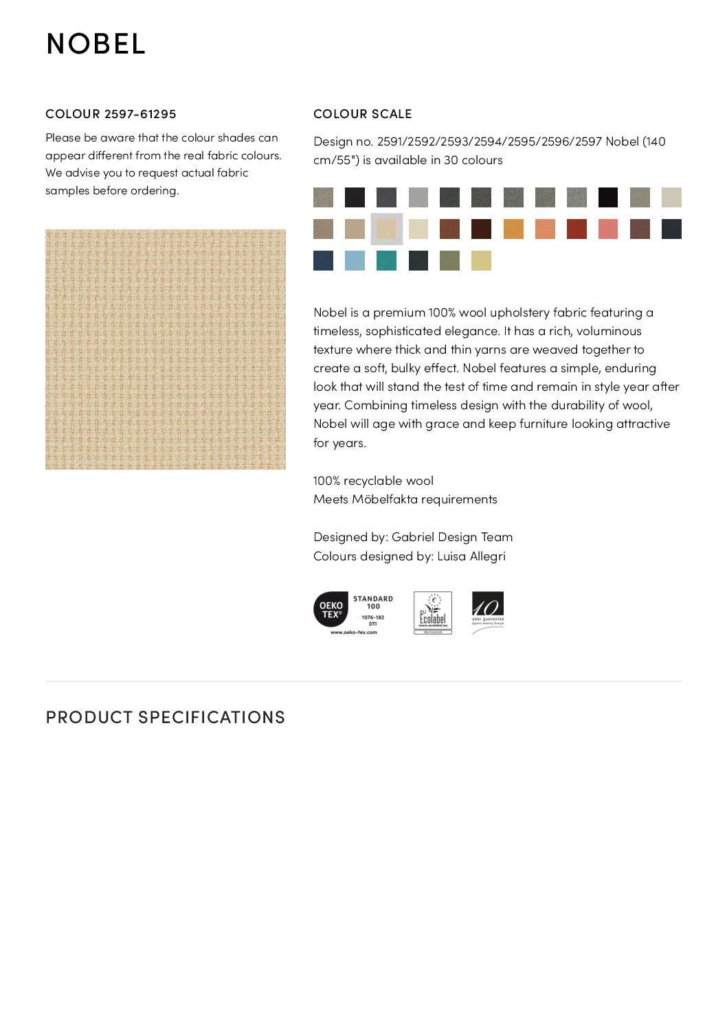 Nobel spec sheet<br/>( pdf )