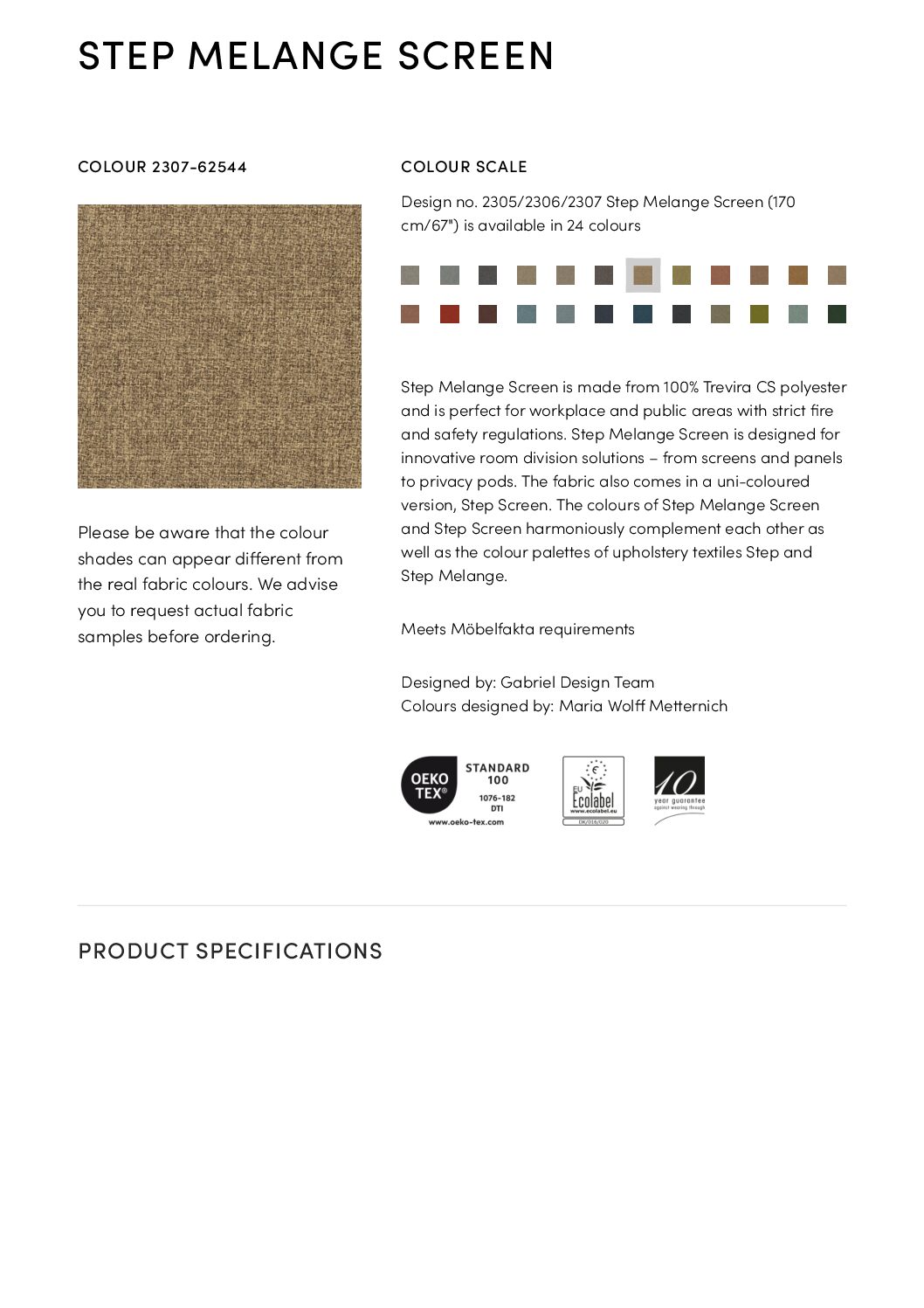 Step Melange Screen Product Sheet<br/>( pdf )