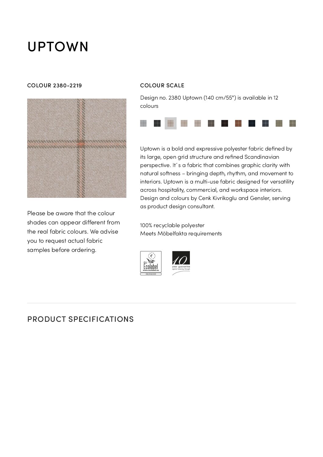 Uptown Tech specs<br/>( pdf )