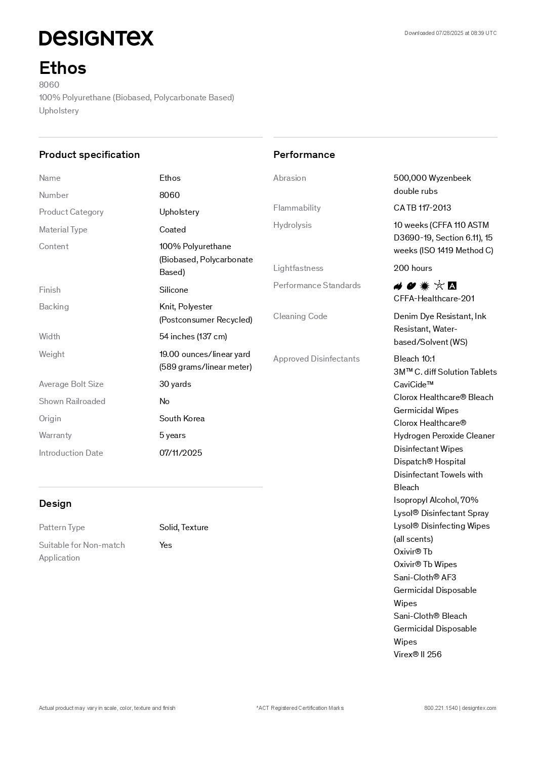 Ethos Spec sheet<br/>( pdf )
