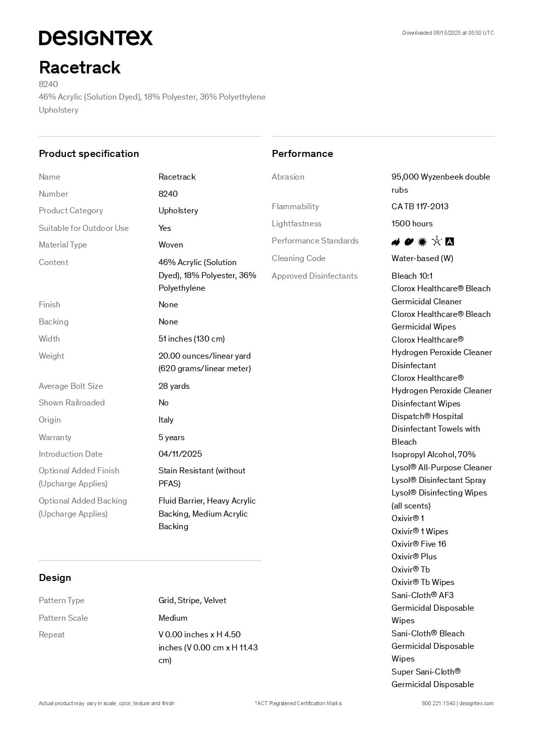Racetrack Spec Sheet<br/>( pdf )