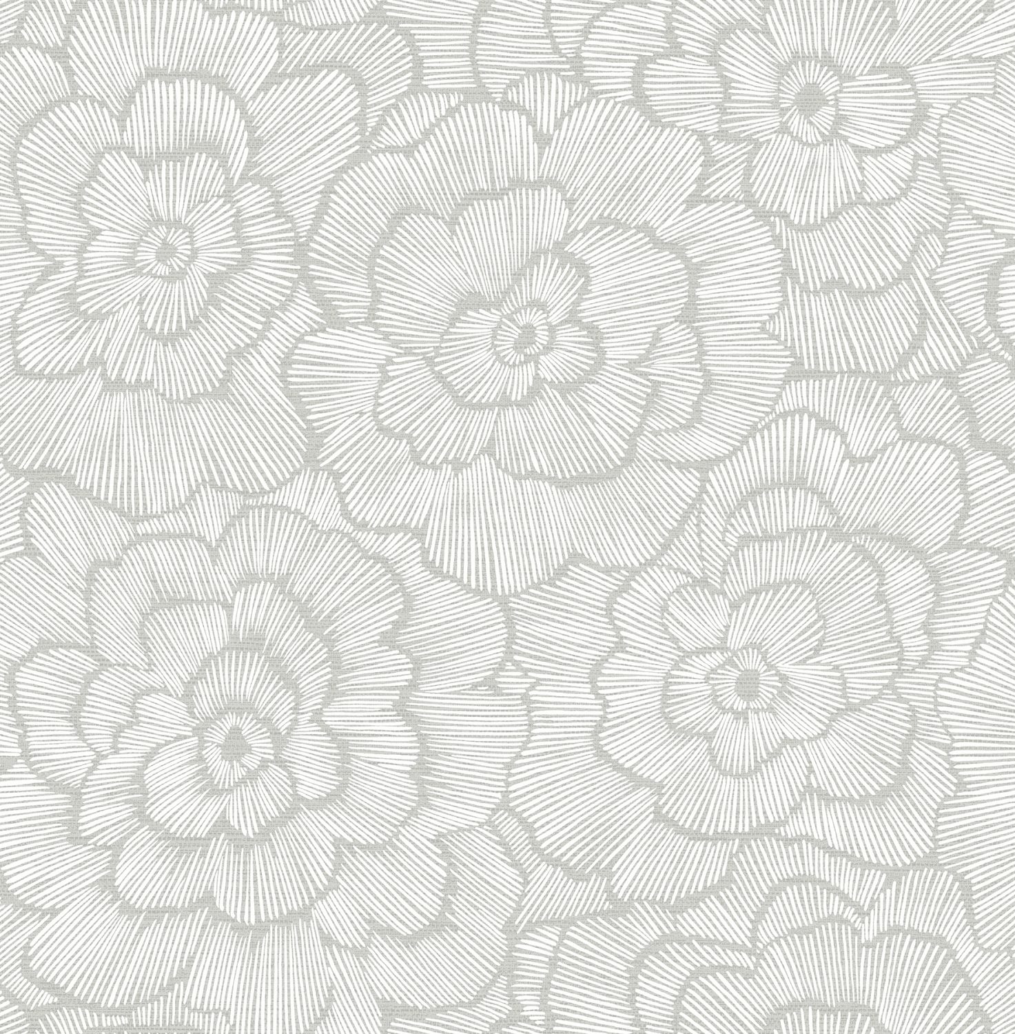 Periwinkle Light Grey Textured Floral Wallpaper