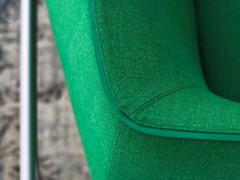Green Svensson upholstery on a chair, close-up