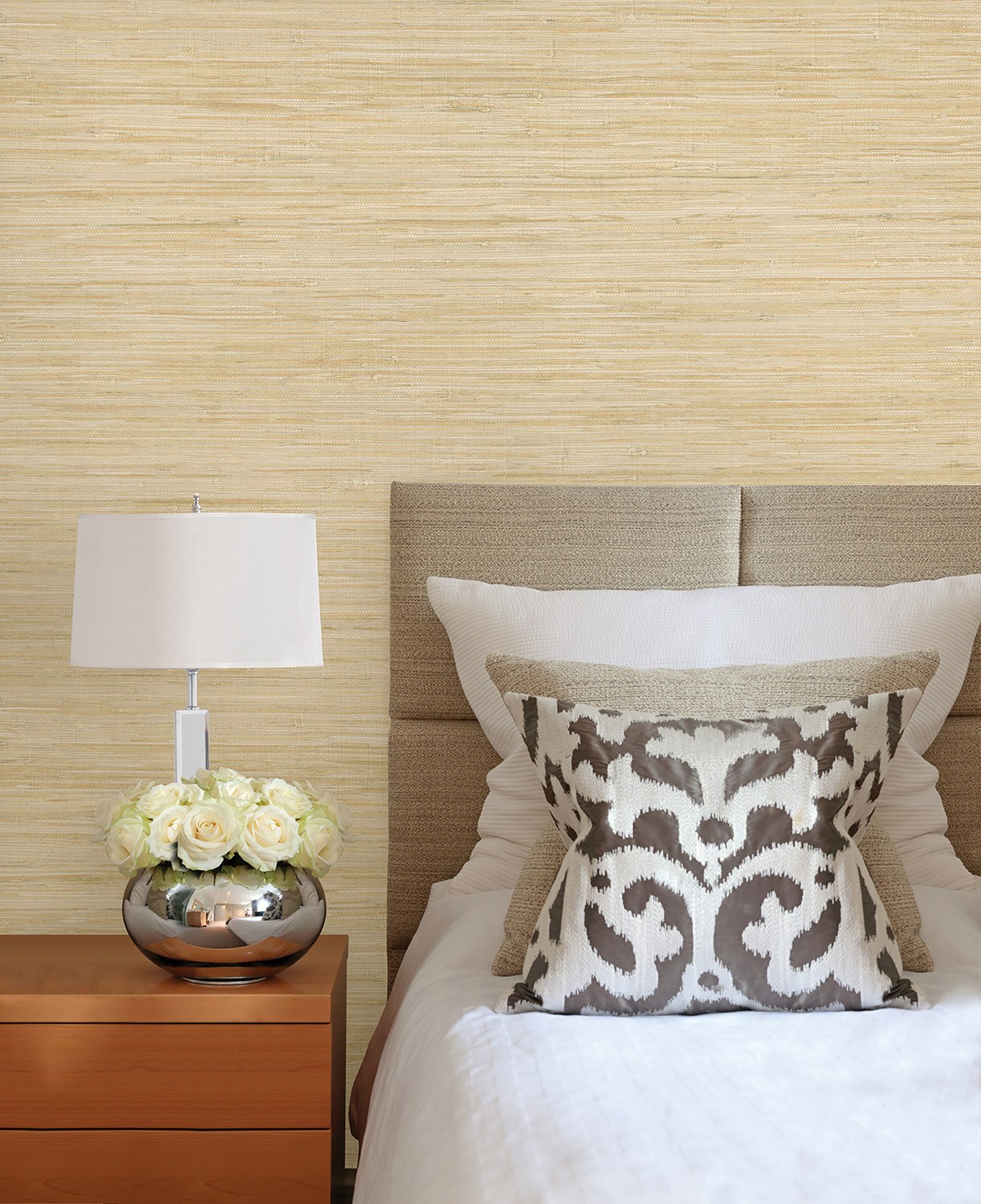 Martina Fog Grasscloth Wallpaper
