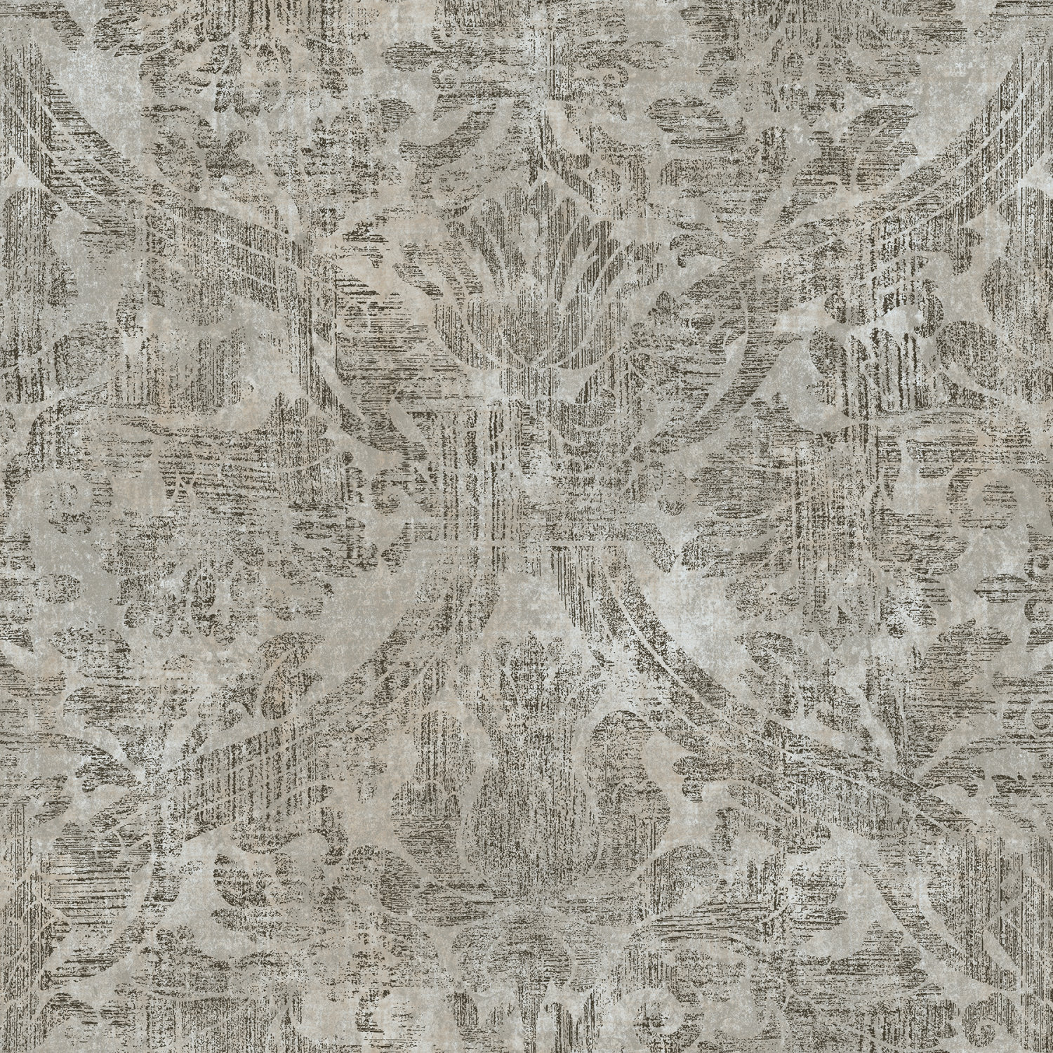 Abigail Grey Damask Wallpaper