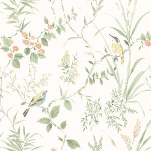 Imperial Garden Light Green Botanical Wallpaper