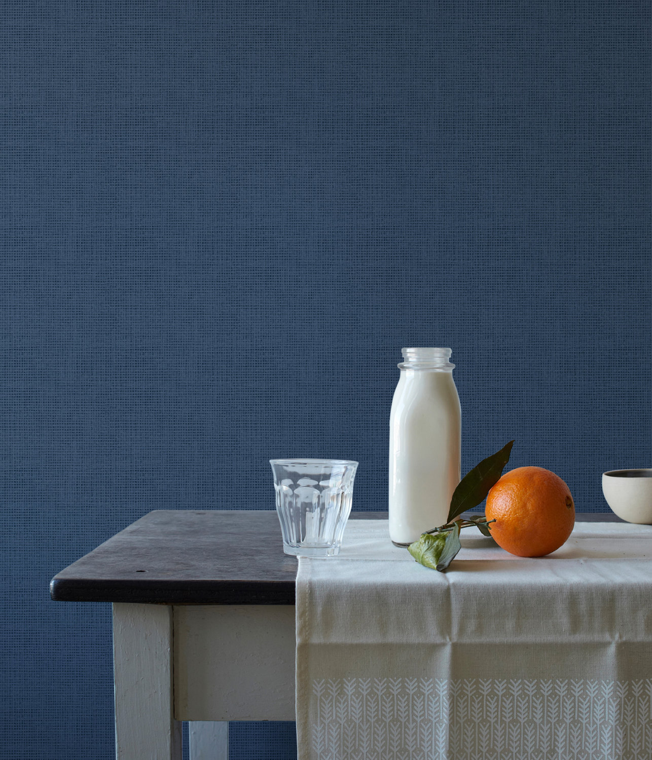 Nimmie Navy Woven Grasscloth Wallpaper