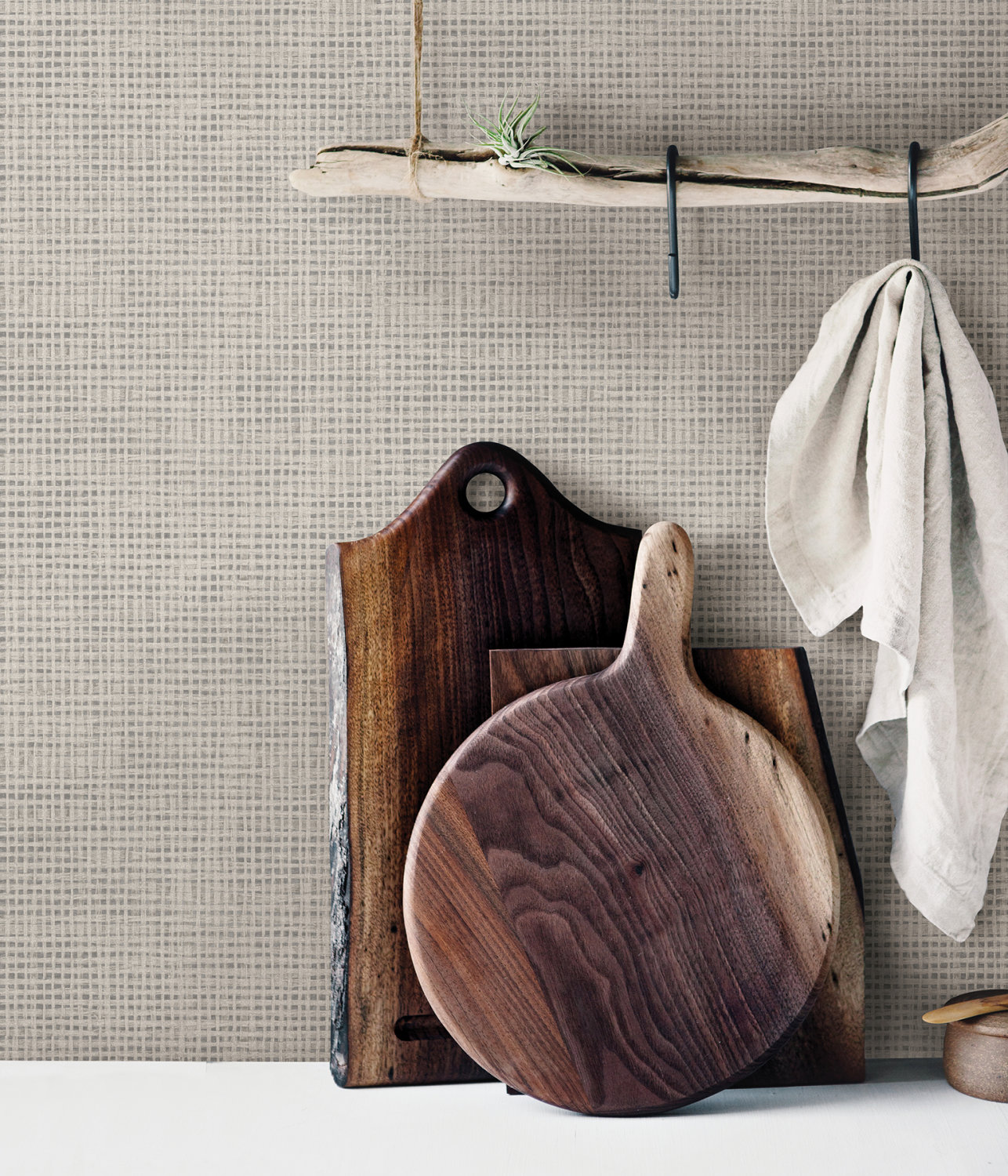 Nimmie Stone Woven Grasscloth Wallpaper