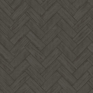 Kaliko Charcoal Wood Herringbone Wallpaper