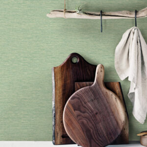 Gump Green Faux Grasscloth Wallpaper