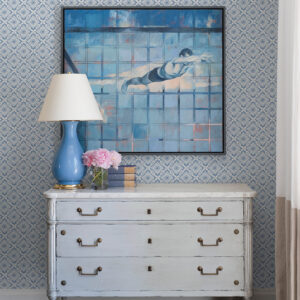 Hugson Blue Quilted Damask Wallpaper