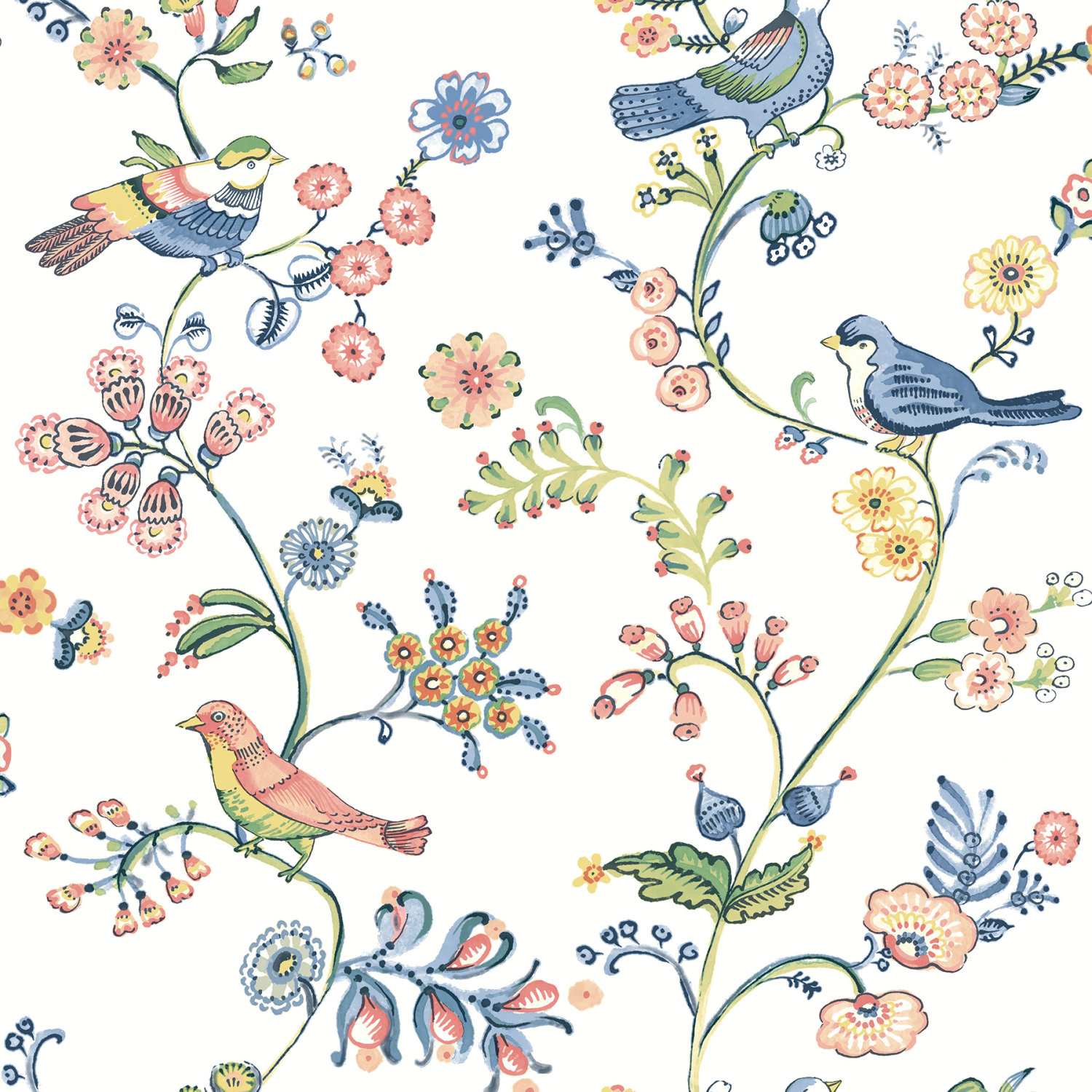 Jinjur Multicolour Bird Trail Wallpaper