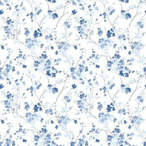 Glinda Navy Floral Trail Wallpaper