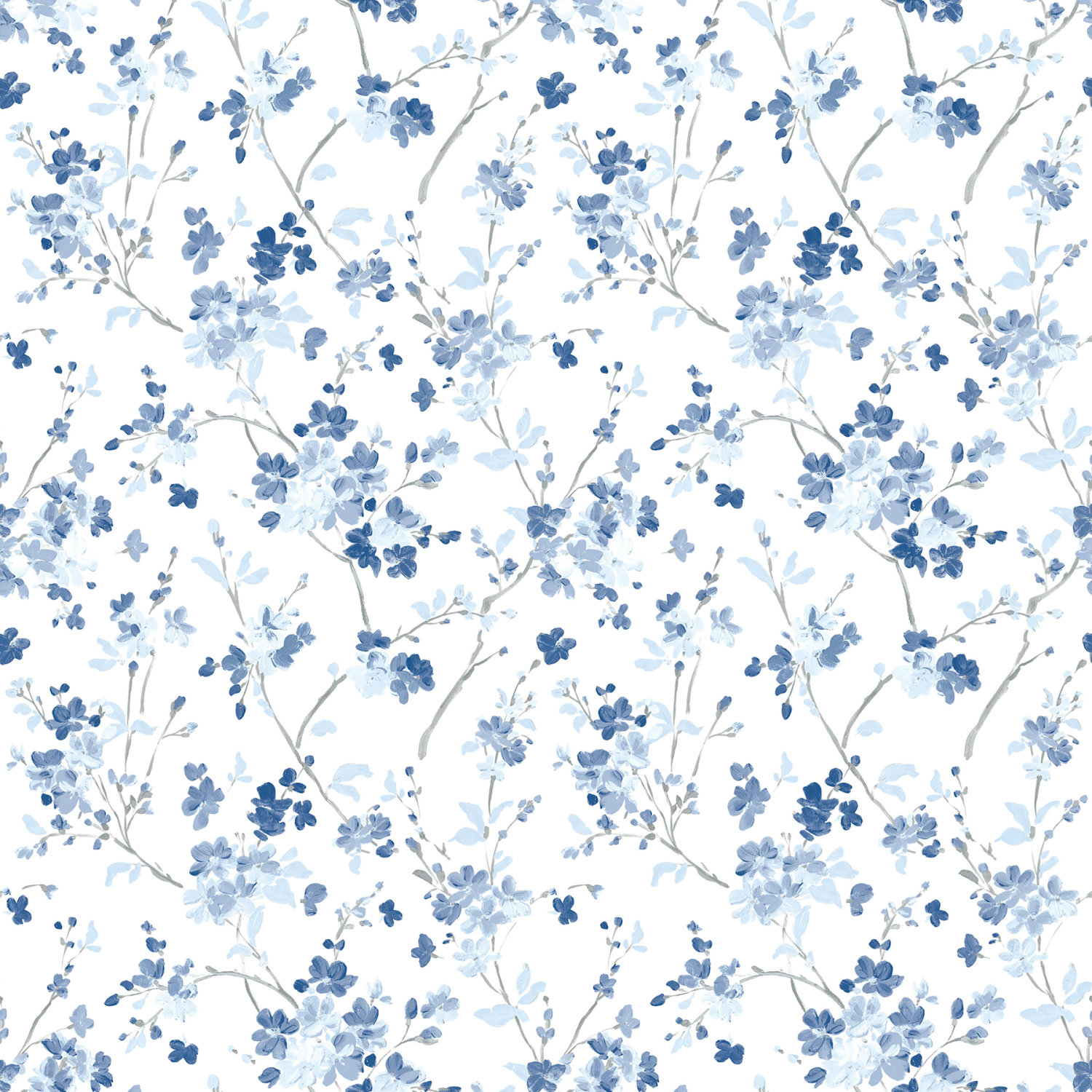 Glinda Navy Floral Trail Wallpaper