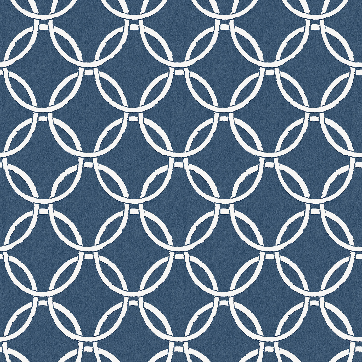 Quelala Navy Ring Ogee Wallpaper