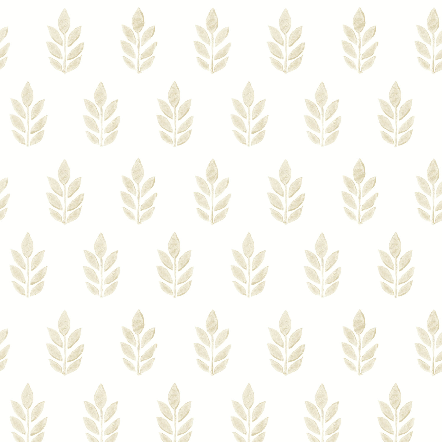 Ervic Neutral Leaf Block Print Wallpaper