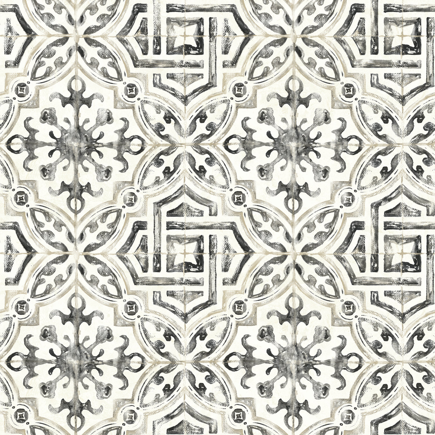 Sonoma Black Spanish Tile Wallpaper