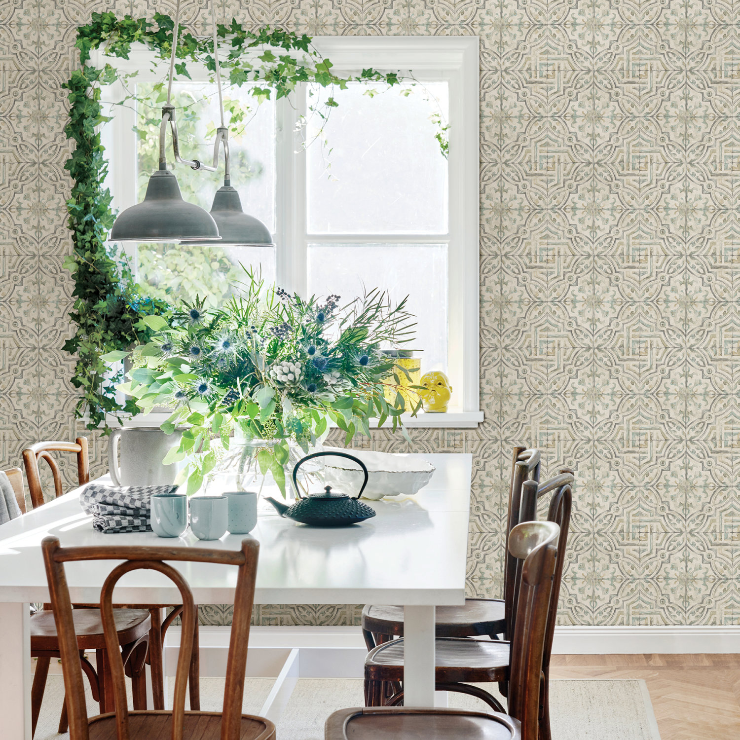 Sonoma Grey Spanish Tile Wallpaper