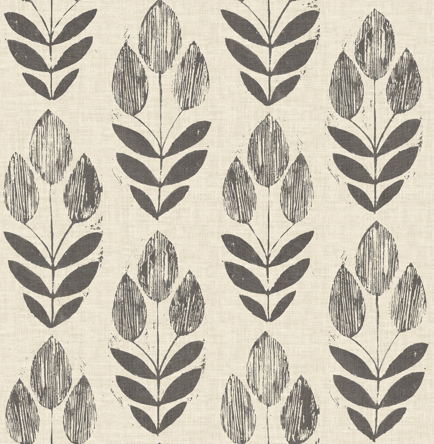 Garland Black Block Tulip Wallpaper