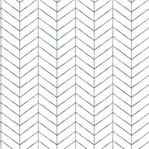 Bison Blue Herringbone Wallpaper