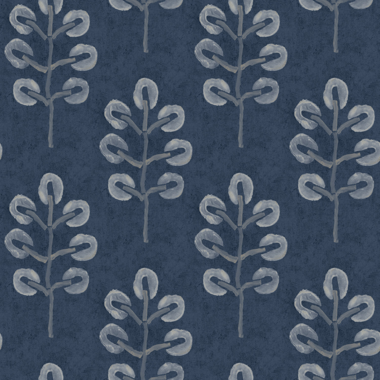 Plum Tree Dark Blue Botanical Wallpaper