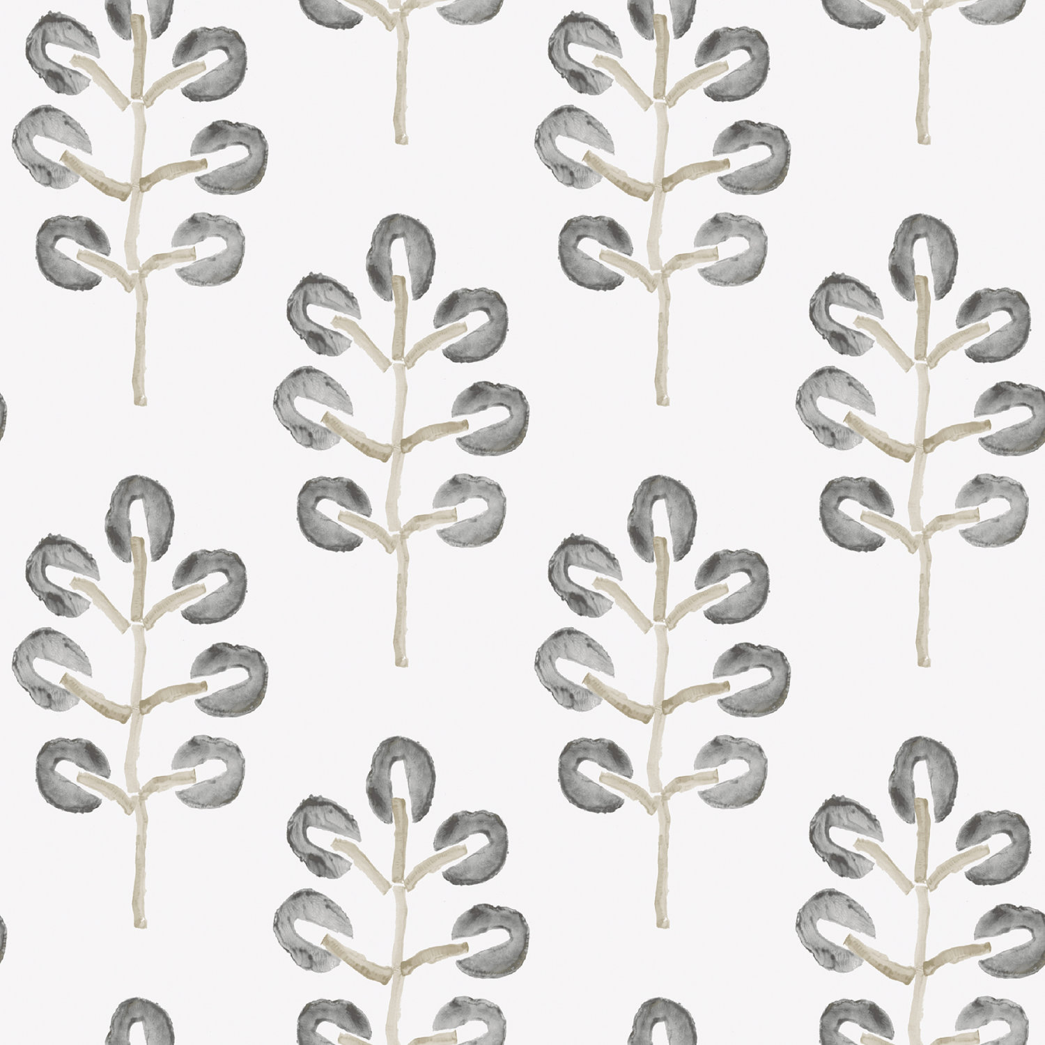 Plum Tree Black Botanical Wallpaper