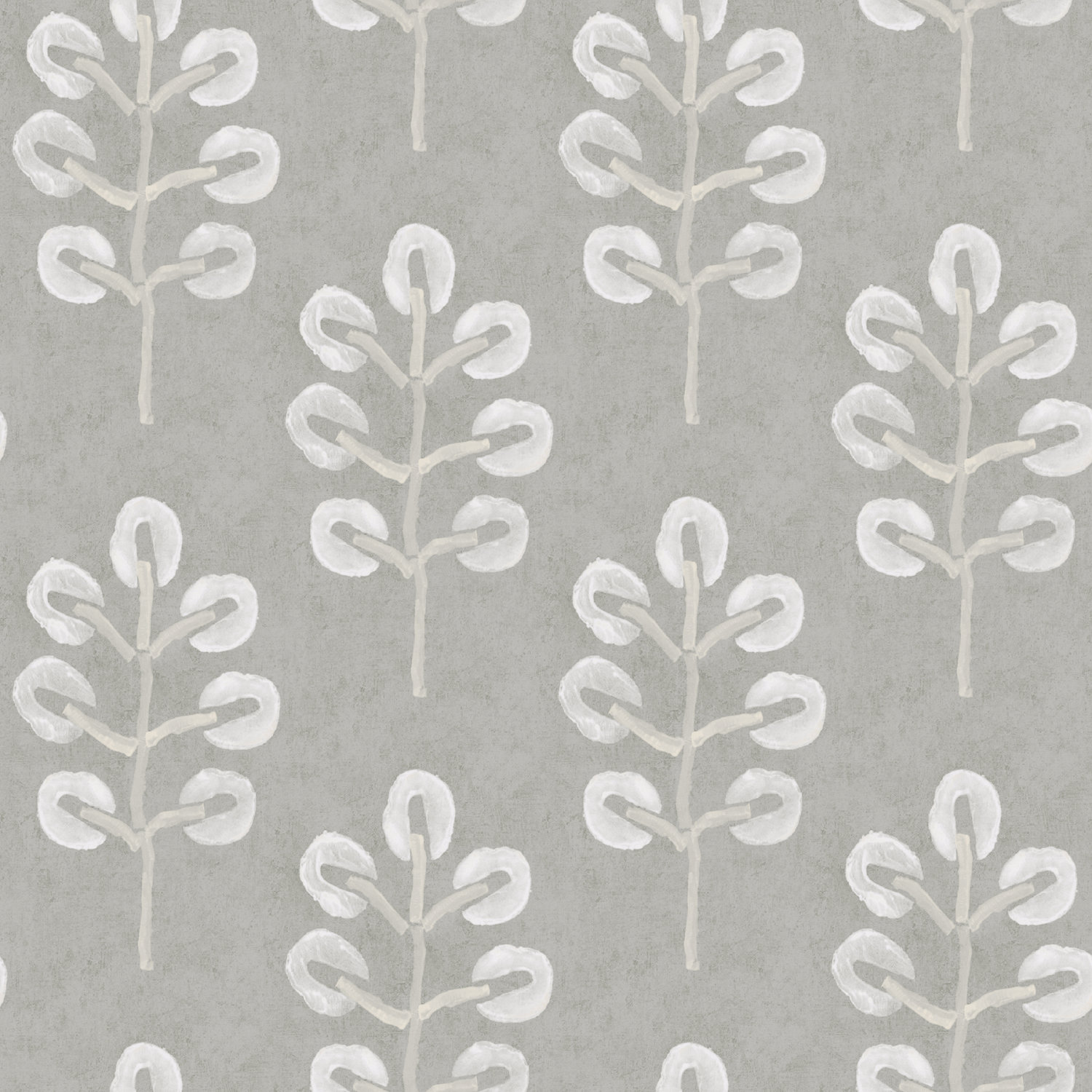 Plum Tree Grey Botanical Wallpaper