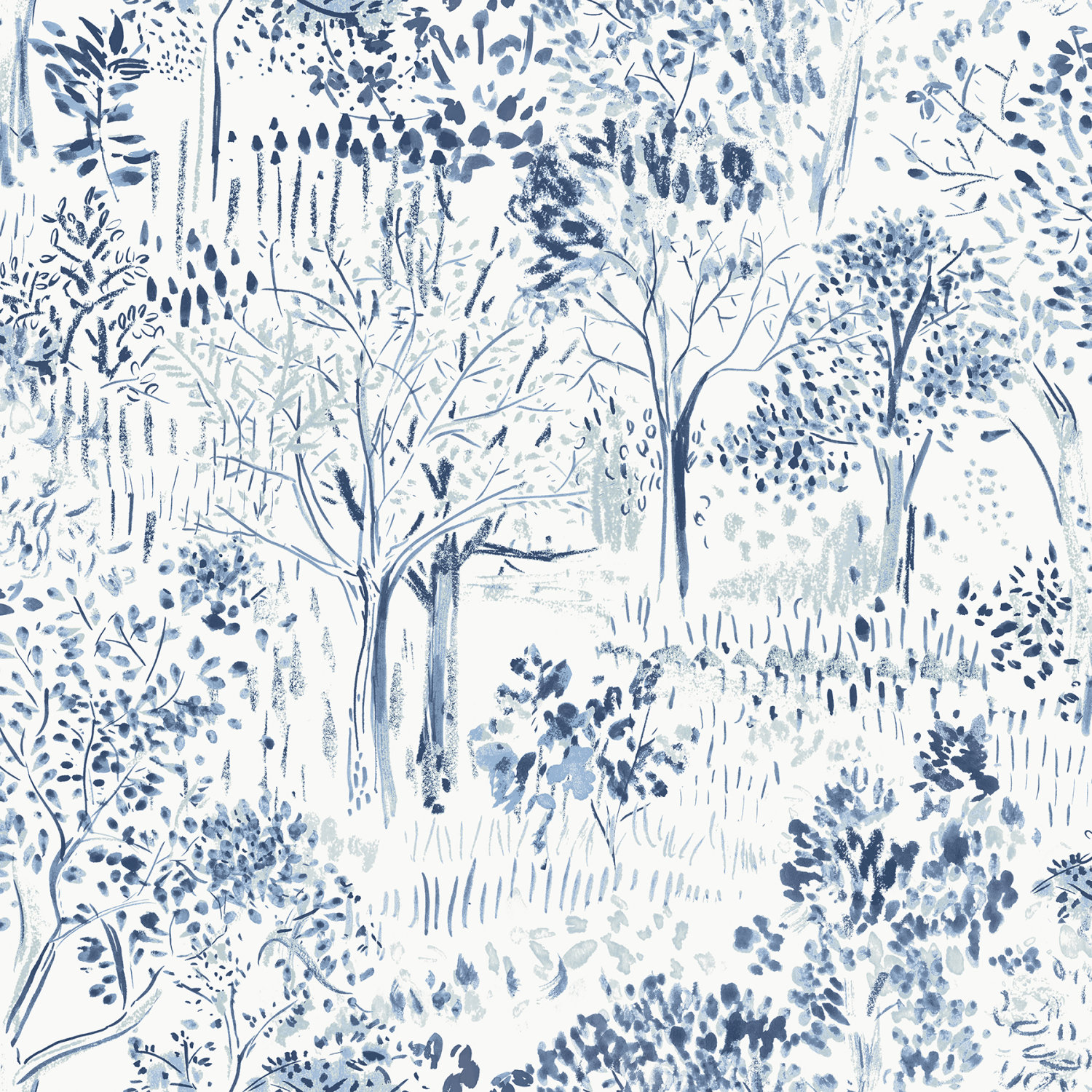 Walden Navy Forest Wallpaper