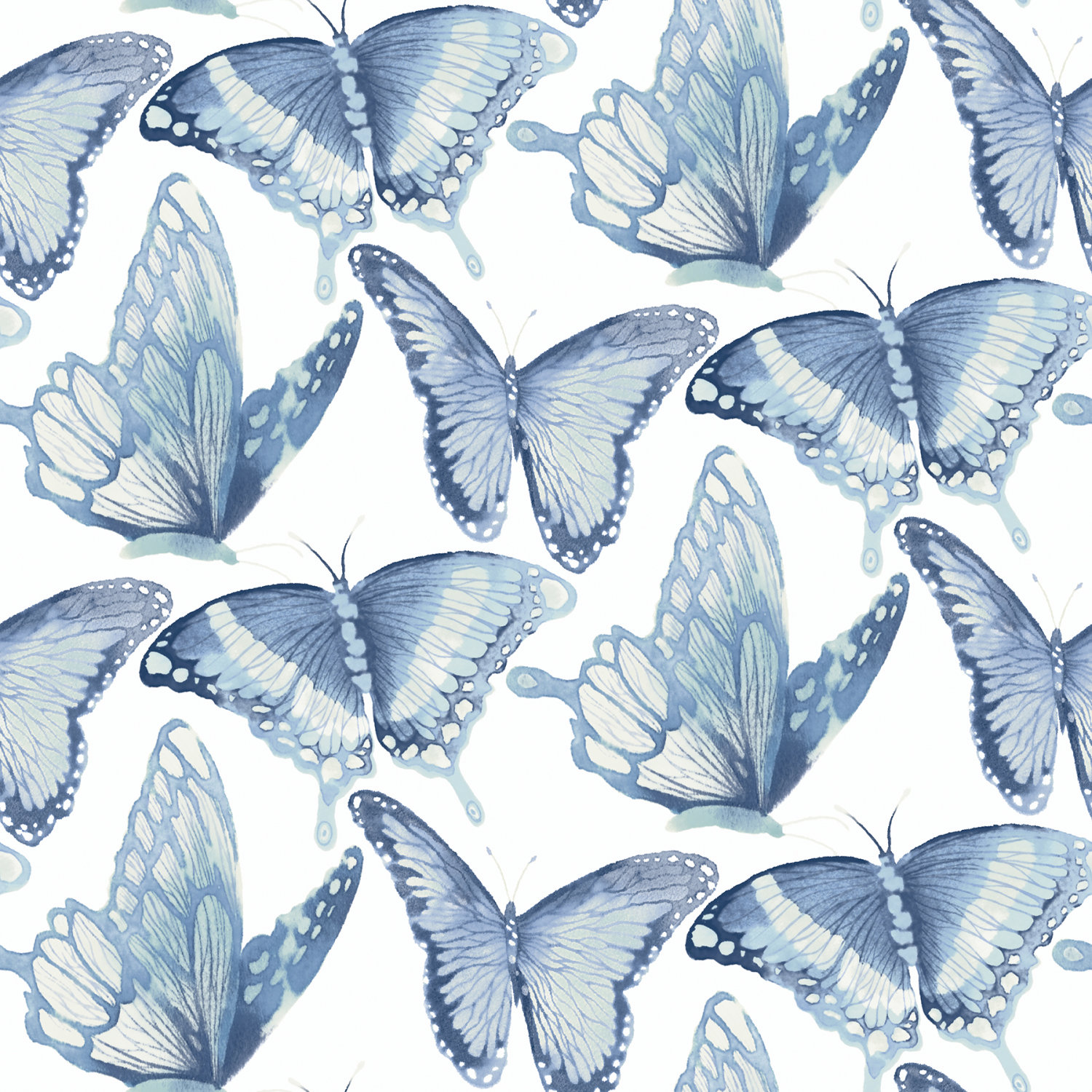 Janetta Blue Butterfly Wallpaper