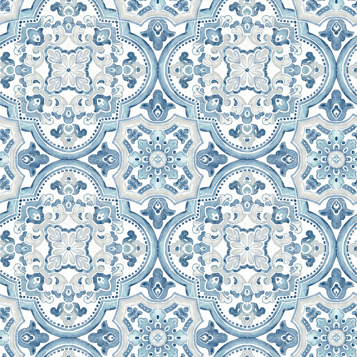 Concord Blue Medallion Wallpaper