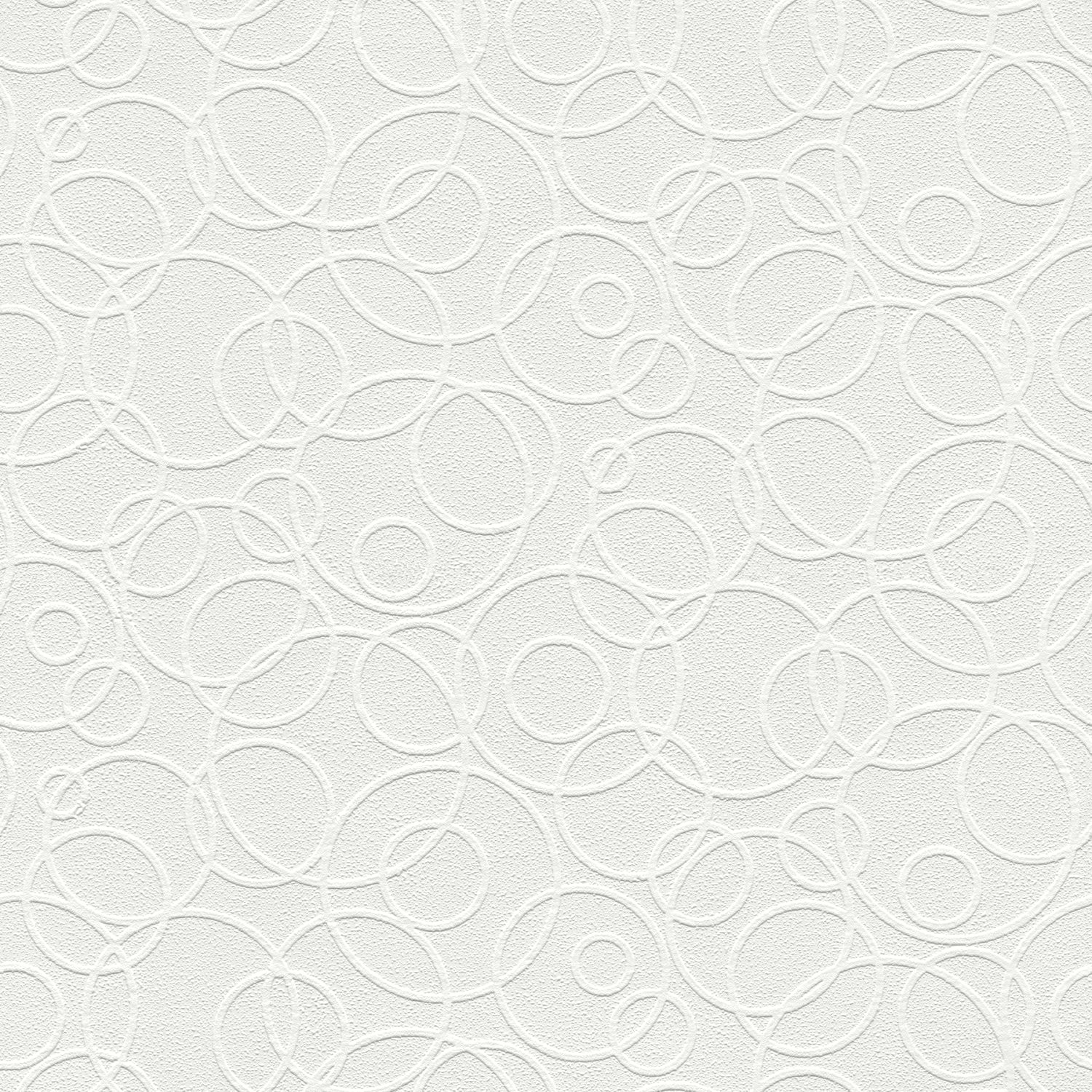 Artemisia White Circles Paintable Wallpaper