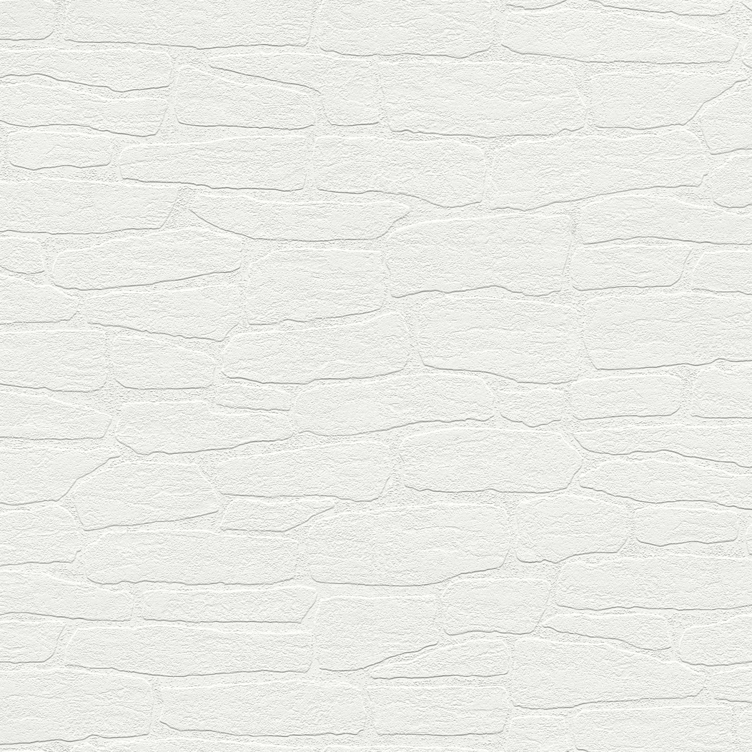 Pieter White Stone Paintable Wallpaper