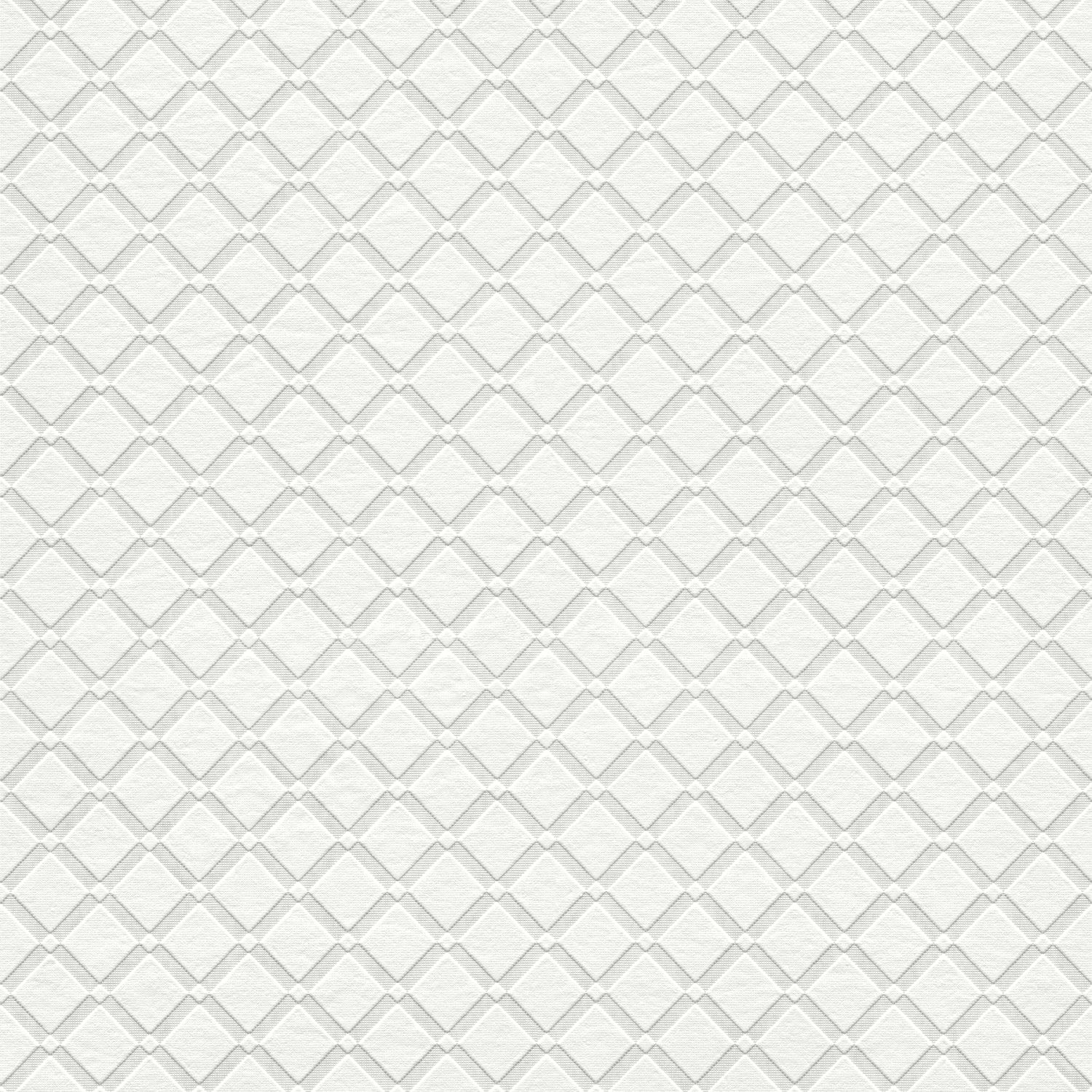 Armin White Diamond Trellis Paintable Wallpaper